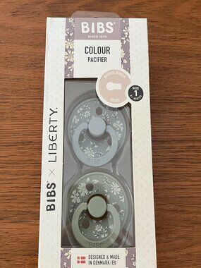 BiBs x Liberty Pacifier - Set of 2 - Blue & Green - Newborn